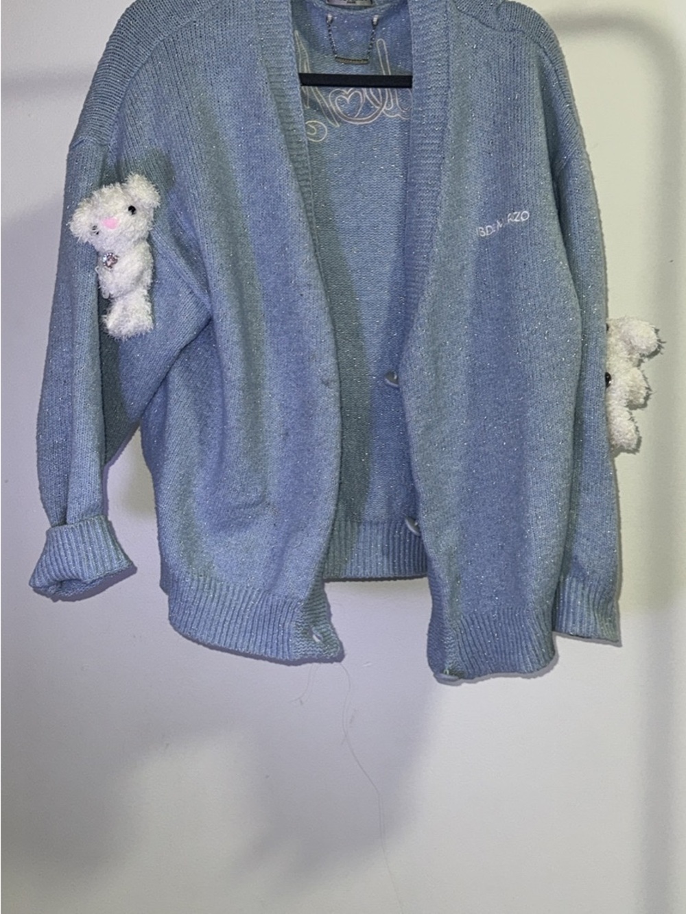 Cute Blue Teddy Bear Cardigan